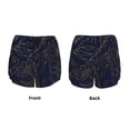 thumbnail image 3 of Yiaed Copper-Gold Gloss Outline Flower Print Women's Running Shorts with Liner 3 Zipper Pockets Elastic Workout Athletic Gym Yoga Shorts-X-Large, 3 of 7