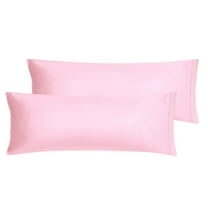 Unique Bargains 2 Pack Polyester Satin Body Pillow Cover 20" x 54" Pink