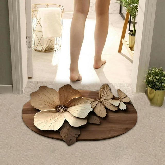 3D Realistic Pattern Absorbent Pad Fast Drying 3D Carpet Bathroom Soft Fine Fiber Bathroom Carpet Machine Washable Bathroom Mat Extra Long Blanket Wheelchair Throw Blanket Heated Blanket Wireless