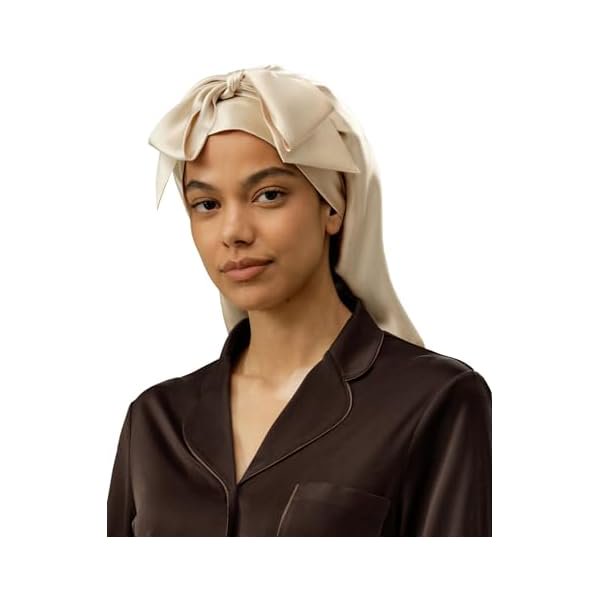 wonima11 100% Mulberry Silk Sleep Cap Women Extra Long Tie Bow Silk Bonnet Night Hair Wrap