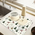 thumbnail image 6 of Ryvnso Christmas Reindeer Trees Dish Drying Mat for Kitchen Countertop 16x18 Small Dish Pad Drainer Rack Dish Sink Mats, 6 of 7