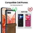 thumbnail image 5 of Yosen For Motorola Razr 2024 Case, with Built-in Screen Protector & Hinge Protection & Ultra Thin PU Leather Matte PC Shockproof Phone Cover Smartphone Case for Moto Razr 2024(Brown), 5 of 8