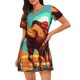 thumbnail image 1 of Easygdp Cool Camel Oasis Vibes Camisón de manga corta para mujer, informal, estampado, 1 of 6