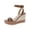 Polo Tan Burnished Calf, variant on Womens Hilarie Leather Wedge Slingback Sandals