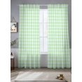 thumbnail image 2 of Green Grid Sheer Curtains 84 Inch Length 2 Panels Set, Checkered Plaid Gingham Lattice Trellis Print Voile Window Treatment Rod Pocket Curtains Sheers Drapes for Bedroom/Living Room/Kitchen 52"x84"x2, 2 of 7