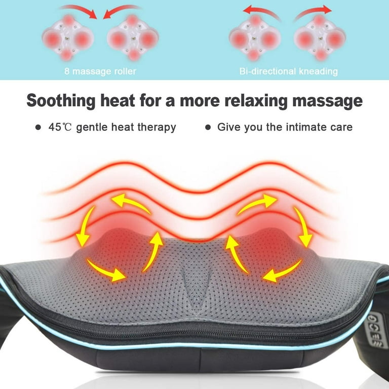 Deep Kneading Back Massager w Heat Function to Relieve Muscle