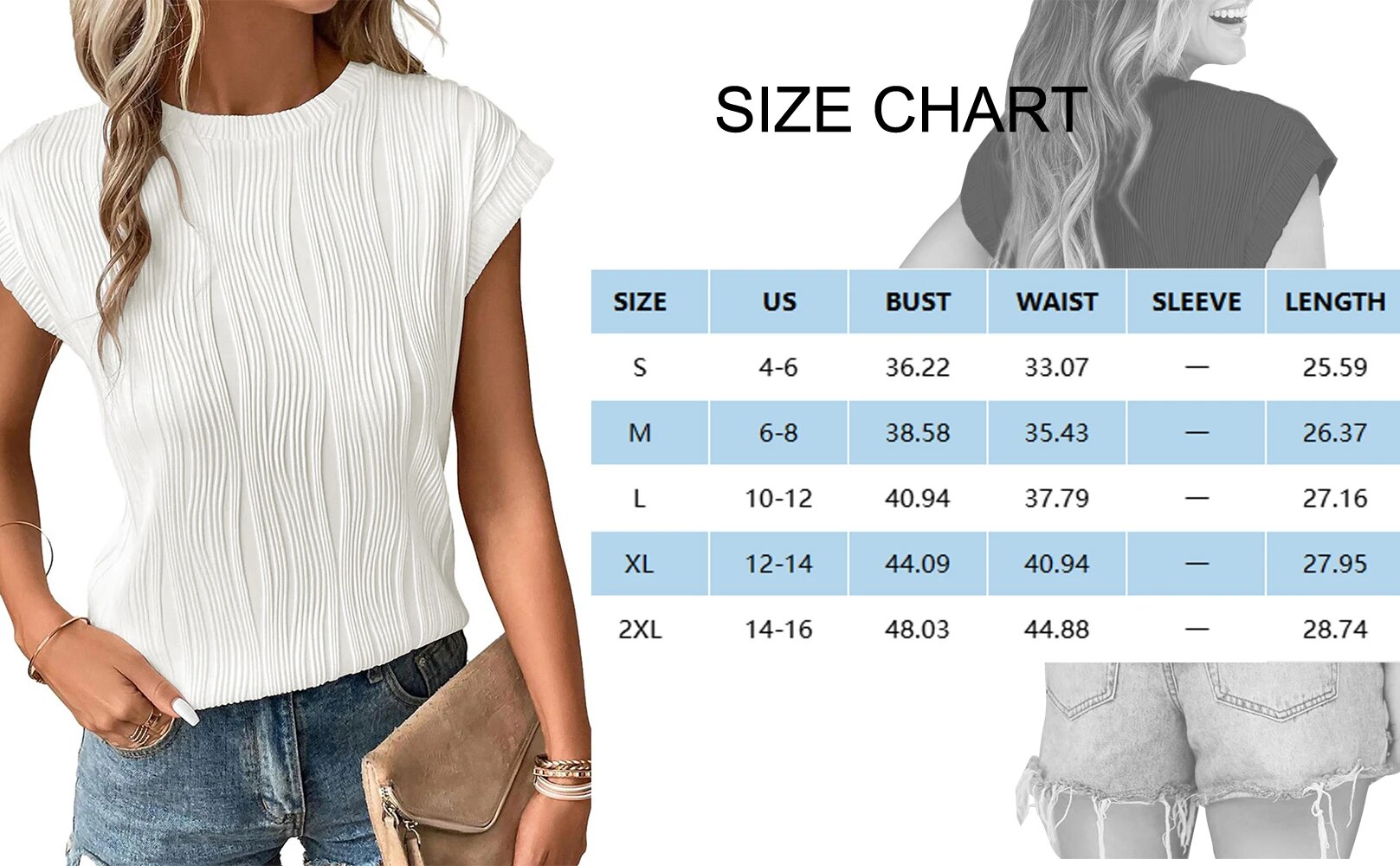 Textured Womens Tops Casual Crewneck Basic Tee Shirts Cap Sleeve Summer Blouses