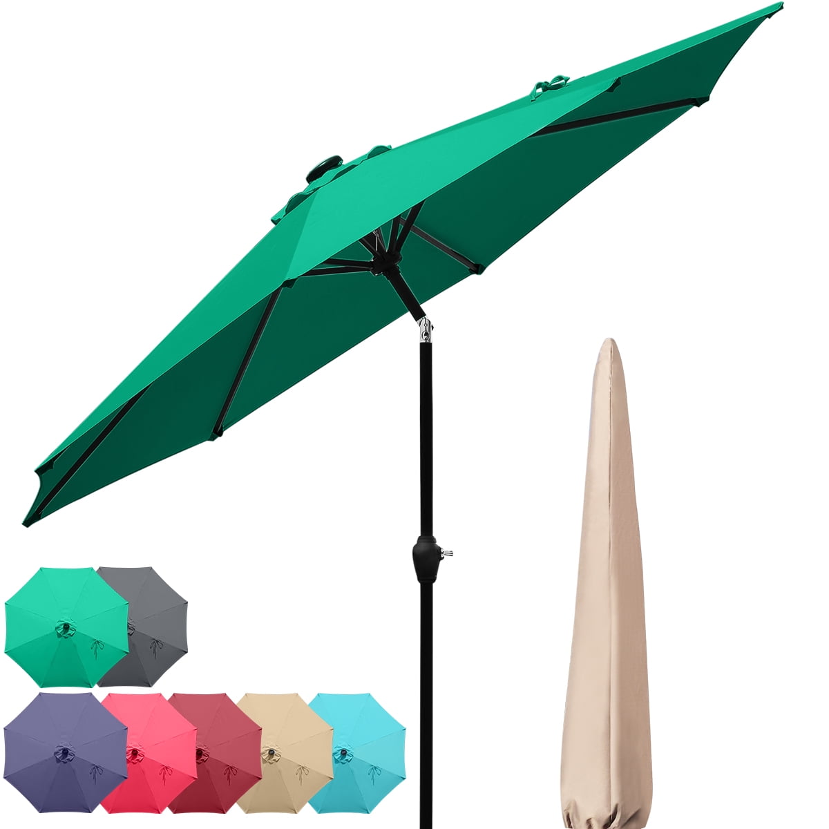Quictent 9Ft 3 Years NonFading Patio Umbrella Outdoor Garden Table