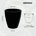 thumbnail image 3 of Maceta Redonda Elly Decor Negra De 12 Pulgadas Con Drenaje Para Interior Y Exterior 30.5 x 30.5 x 30.5 cm Elly Decor ED-MRP01BK, 3 of 5