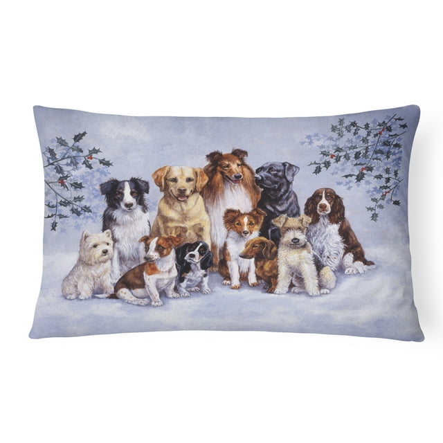Carolines Treasures BDBA316APW1216 Winter Dogs Fabric Decorative Pillow