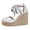 Silver, variant on Platform Extra Wedge High Heels Dressy Shoes for Women Bride Wedding Beach Patchwork Closed Toe Espadrilles Chunky Heeled Strappy Dress Sandals Summer Fall Brown Size 7.5