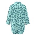 thumbnail image 5 of Xoenoiee Mint Green Leopard Print Button Down Beach Coverup for Women, Long Sleeve Swimsuit Coverup Bikini Shirt Bathing Suit Cover Ups for Pool Vacation, Size S, 5 of 7