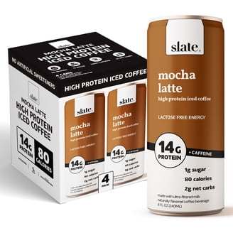 Slate Milk, High Protein Iced Coffee, Vanilla Latte, 11 fl oz can