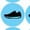 Light Blue, variant on Athletic Running Shoe 200+ Round Stickers - Purple - Matte Finish - 0.50" Size