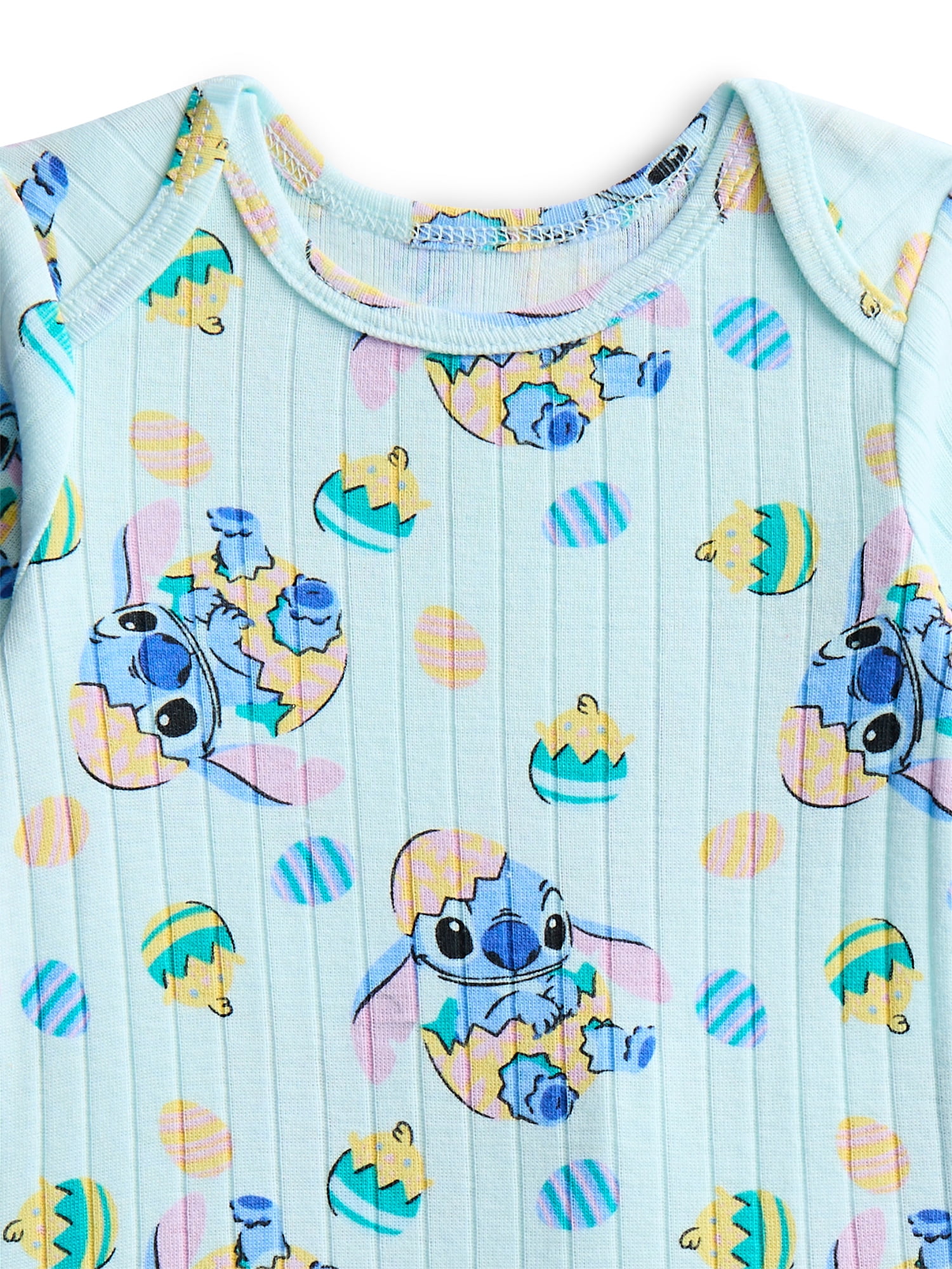 Disney Stitch Unisex Baby Easter Long Sleeve Bodysuit with Matching Joggers, 2-Piece Set, Sizes Newborn-12M