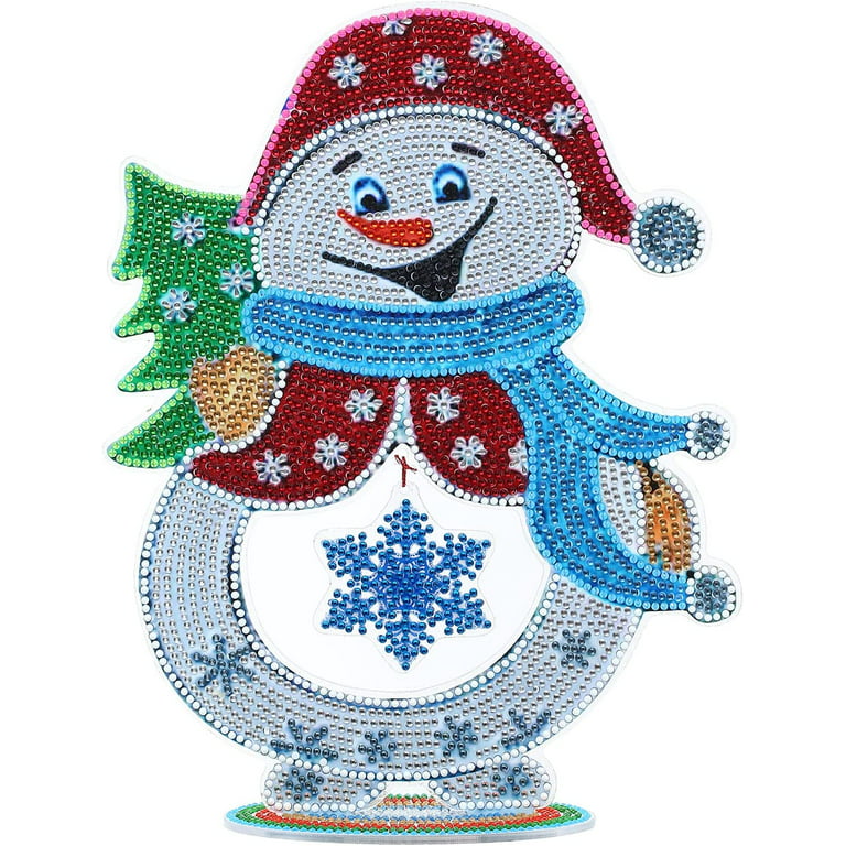 Christmas Snowman Table Top Diamond Painting Kits Luminous, YEESAM ART Snow  Man and Christmas Tree 11 inch DIY 5D Diamond Art Christmas Decorations  Ornaments 