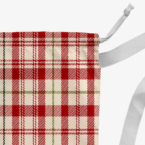 Simply Daisy Canvas Plaid 28 x 36 inch Red Laundry Bag