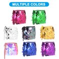 thumbnail image 5 of Uxcell Women's Belly Dance Hip Scarf with Sequins Triangle Wrap Skirts Waist Chain for Party Costume Performance Blue, 5 of 7