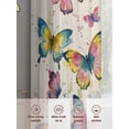 thumbnail image 6 of Colorful Butterfly Sheer Curtains 63 Inch Length 2 Panels Set Window Treatments, Elegant Pastoral Butterflies Rustic Watercolor Rod Pocket Semi Curtains for Living Room/Bedroom/Kitchen, 104"W x 63"L, 6 of 7