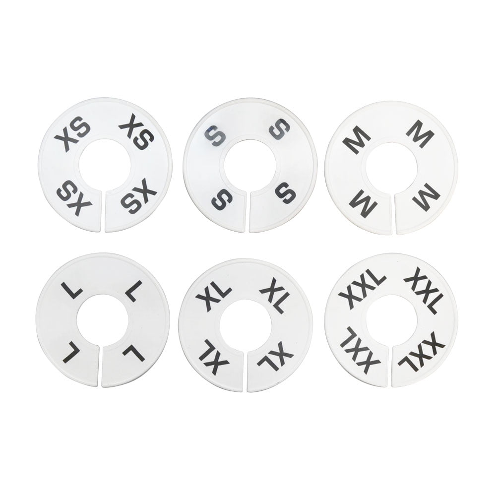 10 Pc XS X-SMALL White Round Clothing Rack Size Dividers Plastic Hangers Ring 
