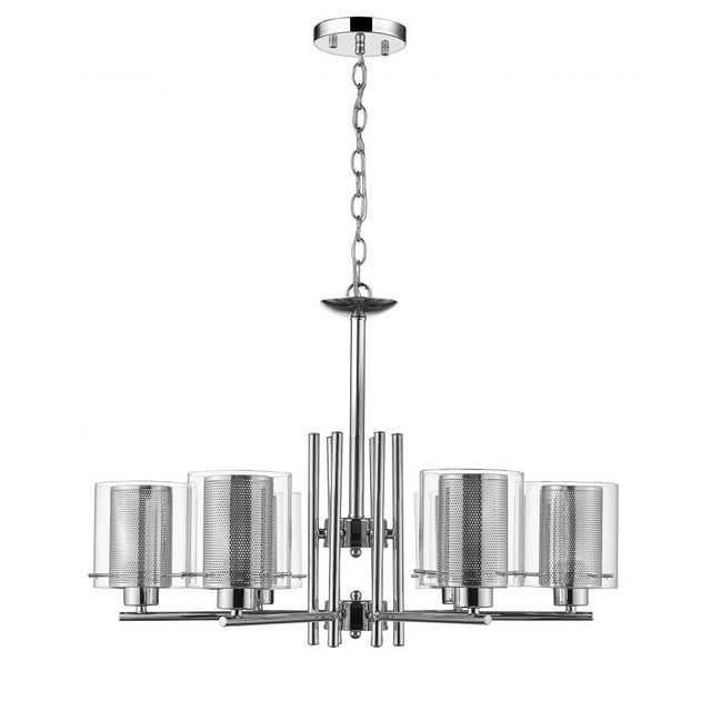 Whitfield Lighting CH28059-6CH CHROME 6 LIGHT CLEAR FROSTED GLASS CHANDLIER