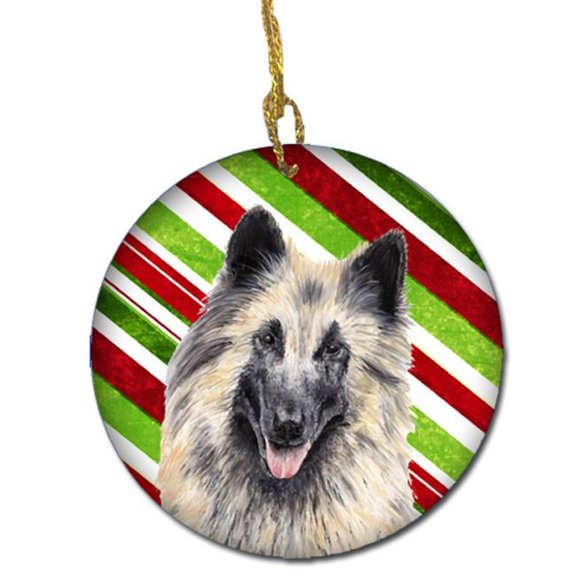 Belgian Tervuren Candy Cane Holiday Christmas Ceramic Ornament