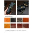 thumbnail image 7 of Handmade Leather Eyeglass Case Hard Shell Retro Men And Women Sunglasses Nearsighted Glasses Hooks Protection Box (Black), 7 of 7