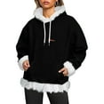 thumbnail image 2 of TrendOFT Christmas Hoodies for Women Merry Christmas Tree Sweatshirts Cute Xmas Snowman Santa Claus Sweater Holiday Pullover Black L, 2 of 6