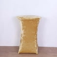thumbnail image 2 of Efavormart Champagne Crushed Velvet Stretch Fitted Round Highboy Cocktail Table Cover, 2 of 5