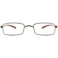 thumbnail image 2 of 1PACK Gabii HBM152 Metal Brown Rectangle Men/Women Spring Hinge Reading Glasses W/Case +2.50, 2 of 2