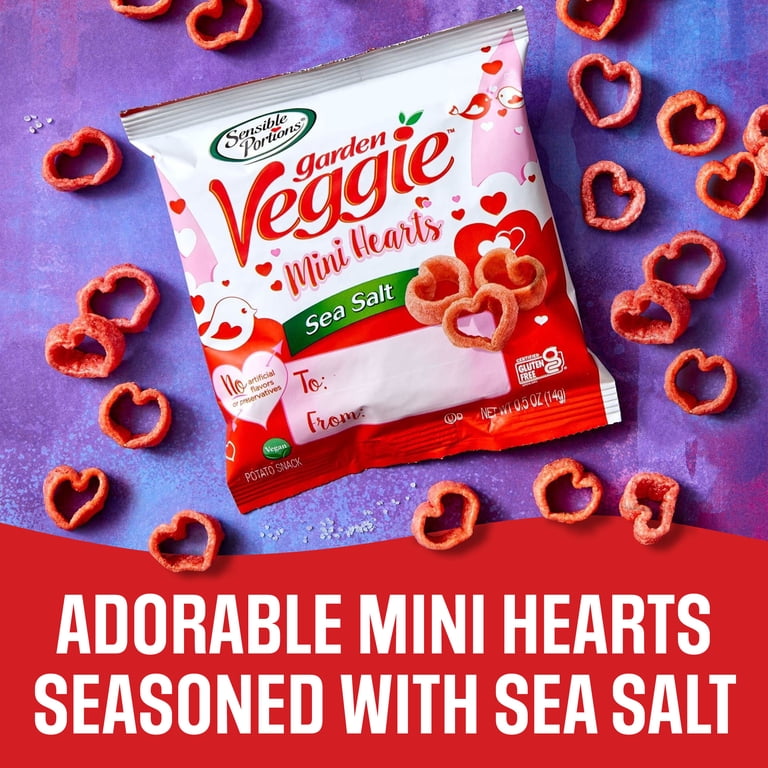 Sensible Portions Garden Veggie Mini Hearts Sea Salt Snack Chips