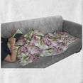 thumbnail image 5 of Floral Soft Flannel Fleece Throw Blanket, Watercolor Style Blush Toned Flowers and Leaves Bouquet Spring Design Print, Cozy Plush for Indoor and Outdoor Use, 60" x 80", White Multicolor, by Ambesonne, 5 of 5