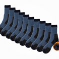 thumbnail image 3 of Babcutegg 5 Pairs Mid Calf Socks for Men Color Block Cotton Absorb Sweat Winter Warm Crew Socks Navy Size Free Size, 3 of 8