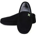 thumbnail image 1 of Roxoni Mens Slippers, Suede Moccasin Slipper with Memory Foam Black, 1 of 5