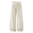 thumbnail image 4 of Lmueinov Mens Sweatpants Soft Corduroy Ribbed Wide Leg Workout Pants with Pockets Elastic Drawstring Waist Casual Long Trousers for Daily Outdoor, 4 of 5
