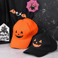 thumbnail image 5 of Halloween Hat Sunshade Baseball Hat Outdoor Printed Embroidery Scary Pumpkin Face Cap Adjustable Cap, 5 of 6