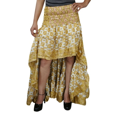 Gypsy Maxi - Mogul Boho Medley High-Low Maxi Recycled Vintage Sari Gypsy Skirt