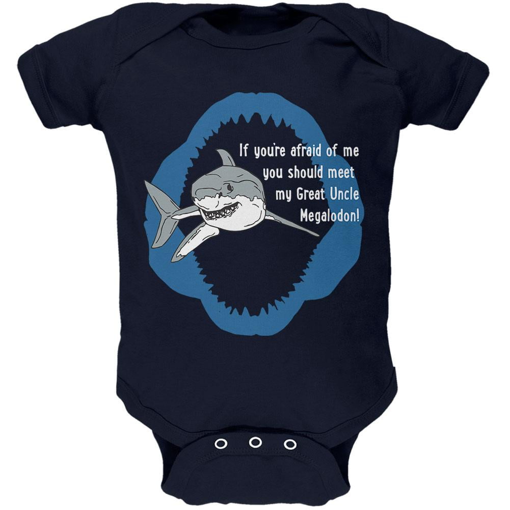 Old Glory Shark Great White Great Uncle Megalodon Soft Baby One Piece Navy 0 3 M Walmart Com Walmart Com