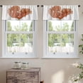 thumbnail image 2 of LALILO Kitchen Curtain Valance Red Red Sea Fan Coral White Rod Pocket Window Curtain 52"x 18" Set of 2, 2 of 5