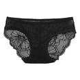 thumbnail image 4 of PMVFHDE Solid Color Lace Low Rise Panties For Women Comfortable Breathable Triangle Briefs Cute Japanese Style Plus Size Daily Wear Black,L, 4 of 4