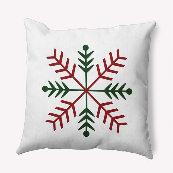 16" x 16" Simply Daisy Winter Glow Snowflake Polyester Accent Pillow, Cardinal Red Qty 1