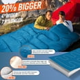 thumbnail image 3 of Double Sleeping Bag for Adults, XL Queen Size, Two-Person, All-Season, Diamond Blue, Rectangular, 90.6 in x 61 in, 28–59 ° F, 3 of 6