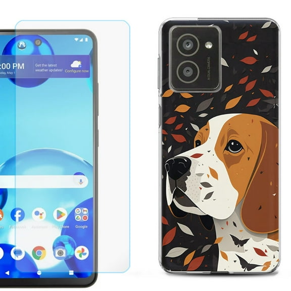 For HMD Vibe Shockproof Phone Case Cover with Tempered Glass Screen Protector, by OneToughShield - Beagle
