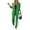 Green S, variant on 2 Pcs/Set Lady Formal Coat Pants Set Turn-down Collar Single-breasted Long Sleeves Jacket Loose Striped Wide Leg Trousers Casual Daily Wear Commuting Outfit