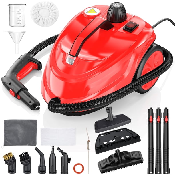 2000W Limpiador a Vapor, Maquina de Vapor para Limpieza Multiusos con 18 Accesorios, Cable de 3M para el Hogar, Detalles de Coches, Azulejos, lechadas, Alfombras, Papel Pintado, Tapicería y