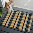 thumbnail image 4 of Vintage Stripes Washable Small Entryway Area Rugs 2'x3', Navy Yellow Gray Striped Retro Lines Low Pile Throw Rug Non-Slip Sturdy Edge Binding Carpet for Front Door Floor Room Entry, 4 of 9