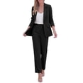 thumbnail image 3 of PRETTYGARDEN Two Piece Sets for Women Dressy Pant Suits Lapel Blazer,Straight Leg Dress Pants,Professional Interview Suit Set,Business Casual Outfits,Office Work Clothes,Fall Winter, 3 of 9