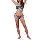 thumbnail image 2 of Conjuntos de bikini de rayas en bloque de color para mujer, traje de baño de 2 piezas con top halter y parte inferior triangular en azul medio, 2 of 5