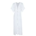 thumbnail image 6 of Swimsuit Cover Up for Women Open Front Kaftan Cardigan Swimwear Cover Up White Lace Stitching Bathing Suit Cover Up Shermie, 6 of 6