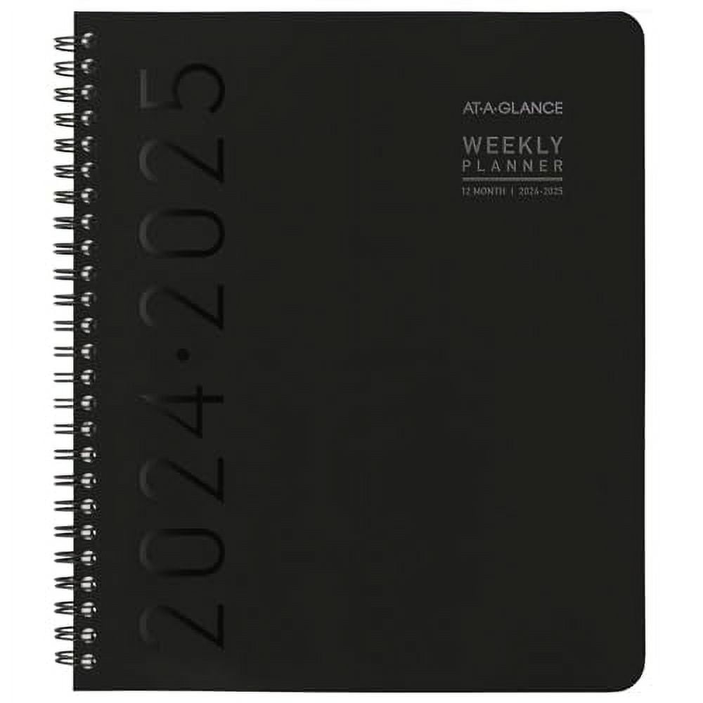 2024-2025 AT-A-GLANCE® Academic Weekly/Monthly Medium Planner, 7" x 8-3/4", Black, July to June